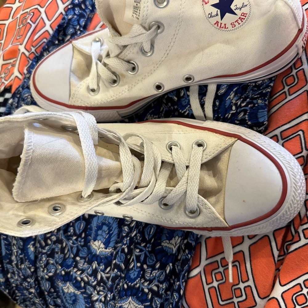 Converse White High-Top Sneakers Classic Canvas Design